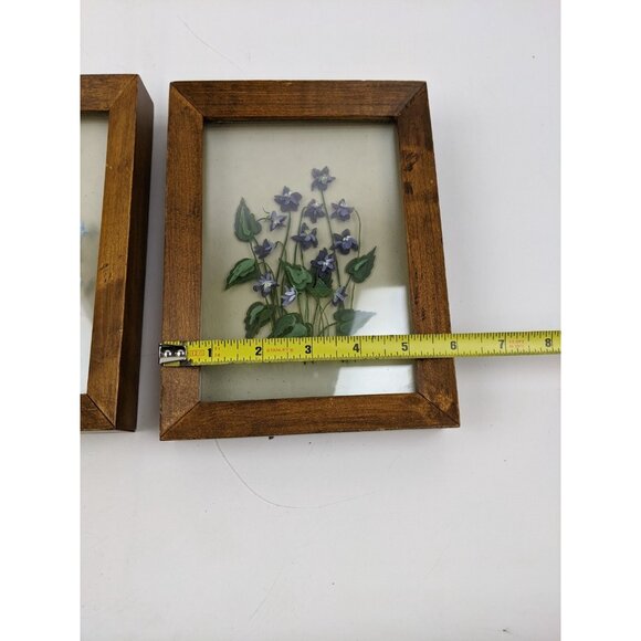 Joan Kimpel Hand Painted Framed Floral Flowers Art Work 6"x8" Vintage Rustic - Picture 10 of 11